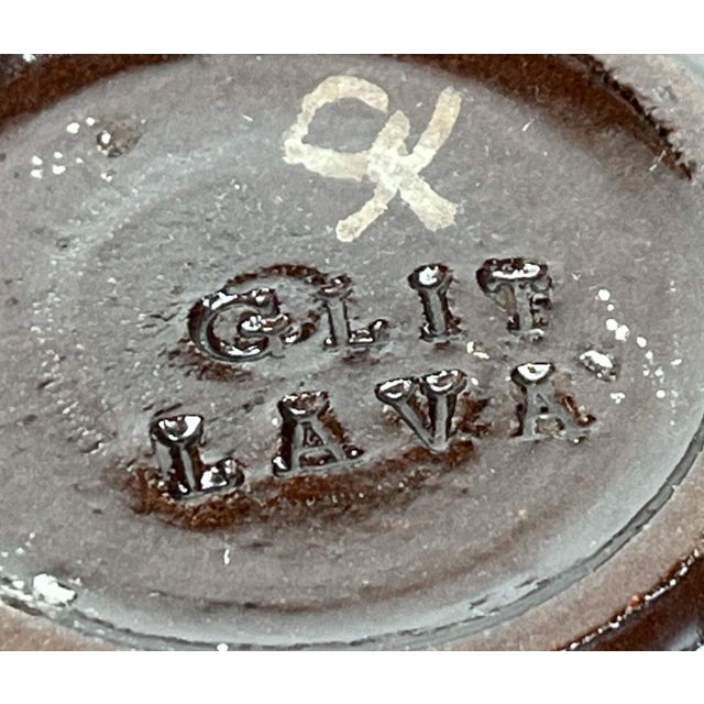 Mid-Century Modern Small Studio Pottery Wall Plate from Glit Lava, Iceland, 1960s For Sale - Image 11 of 12