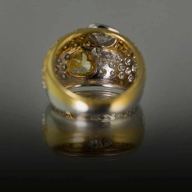 Late 20th Century Keith Davis Yellow Diamond Ring, Size 7.25 For Sale - Image 4 of 5