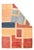 This color block scatter with mostly ecru dividing lines, shows a rectangular and interlocking pattern in straw, dark...
