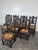 Breton Carved Chairs with Straw Seats, Set of 8, in Very Good conditions.