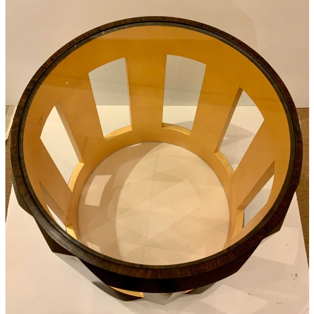 Modern Theodore Alexander Modern Walnut and Gold Finished Charles End Table For Sale - Image 3 of 5