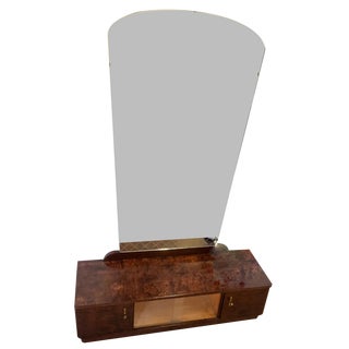 Mirror Dresser in Stained Flamed Birch, 1950s For Sale