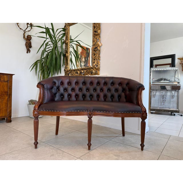 Chesterfield Two Seater Club Sofa in Oxblood by Kultmöbel, 2000s For Sale - Image 9 of 9