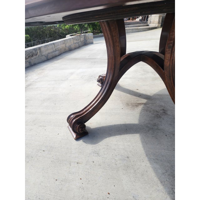 2000 - 2009 Therian Volute Round Dining Table With Extension Leaves For Sale - Image 5 of 10