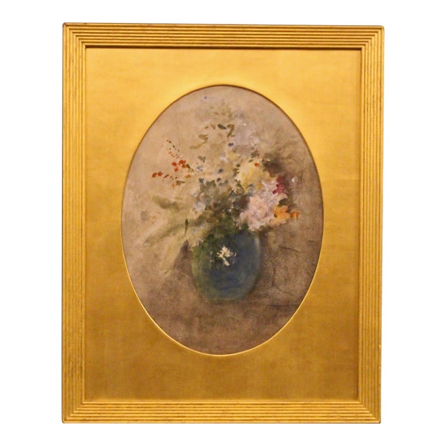 Mid-Late 19th Century Watercolor by h.b. Brabazon "Flowers in a Vase" For Sale