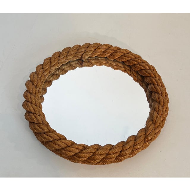 Round rope mirror by Audoux Minet For Sale - Image 12 of 12