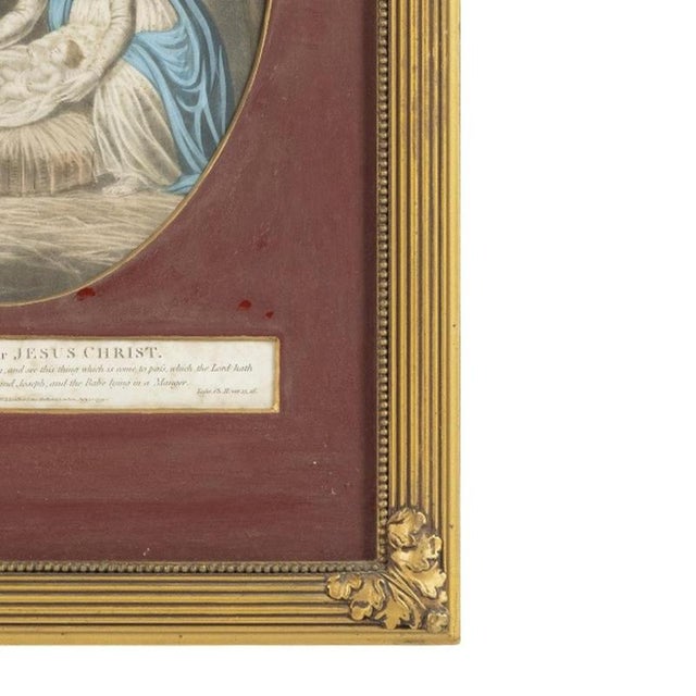 Birth of Our Jesus Christ, 19th Century, Engraving, Framed For Sale - Image 5 of 6