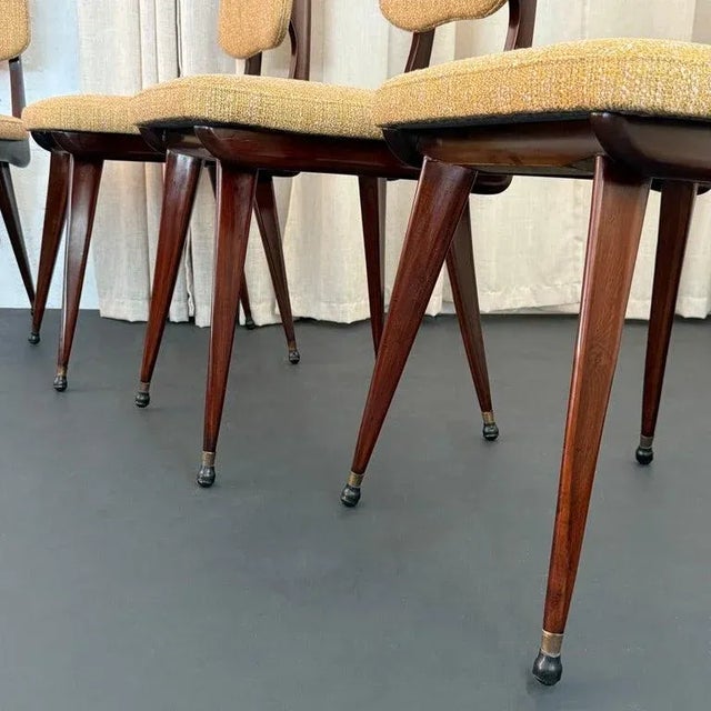 Set of Six Italian Mid-Century Modern Mahogany Dining Chairs For Sale - Image 10 of 11