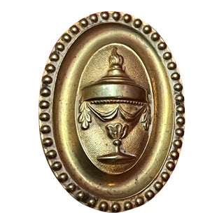 Antique Early 19th Century American Federal Neoclassical Brass Mirror Support or Picture Hook With Urn Decoration Circa 1810 - 1820 For Sale