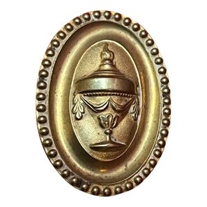 Antique Early 19th Century American Federal Neoclassical Brass Mirror Support or Picture Hook With Urn Decoration Circa 1810 - 1820