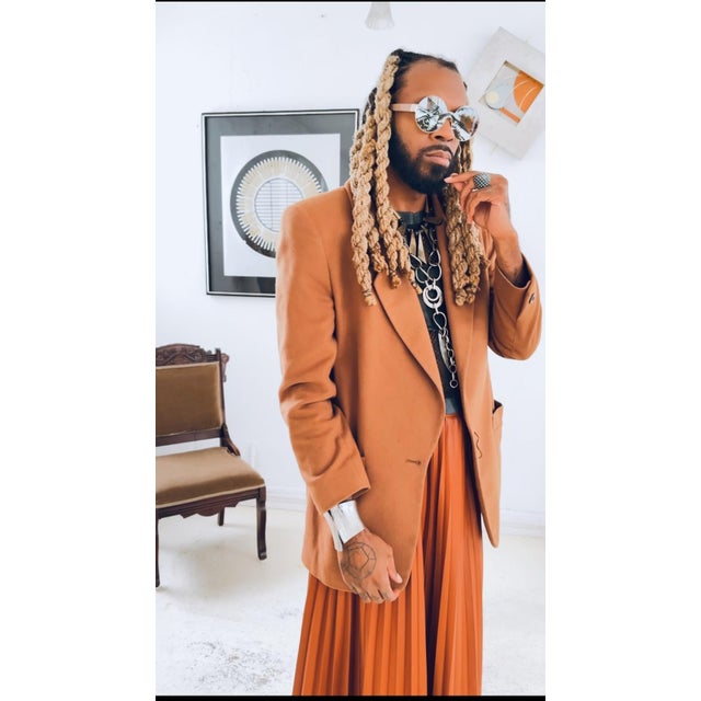 Vintage 1970s Tribal-Inspired Brass Statement Necklace For Sale - Image 10 of 11