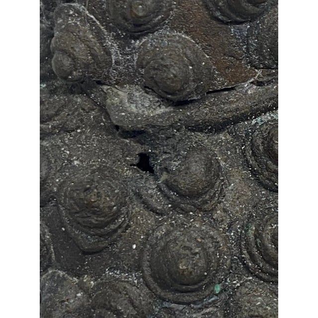 Bronze Early 20th Century Thai Patinated Bronze Buddha Head Sculpture For Sale - Image 8 of 12