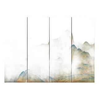 Hand-Painted Chinese Landscape Wallpaper | Chinoiserie Mural | Custom Luxury Wall Mural for Living Room For Sale