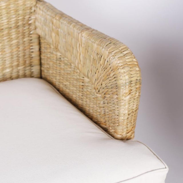 British Colonial Style Wicker Armchairs For Sale - Image 4 of 9
