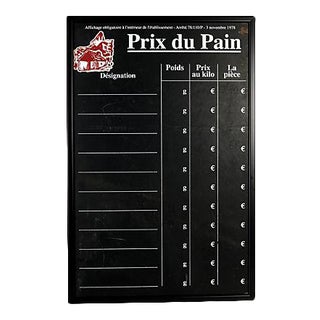 Midcentury French Pâtisserie / Boulangerie Bakery Menu Chalkboard For Sale