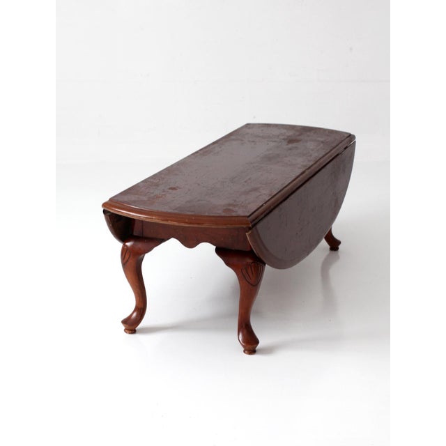 Mid 20th Century Vintage Queen Anne Style Drop Leaf Coffee Table For Sale - Image 5 of 15