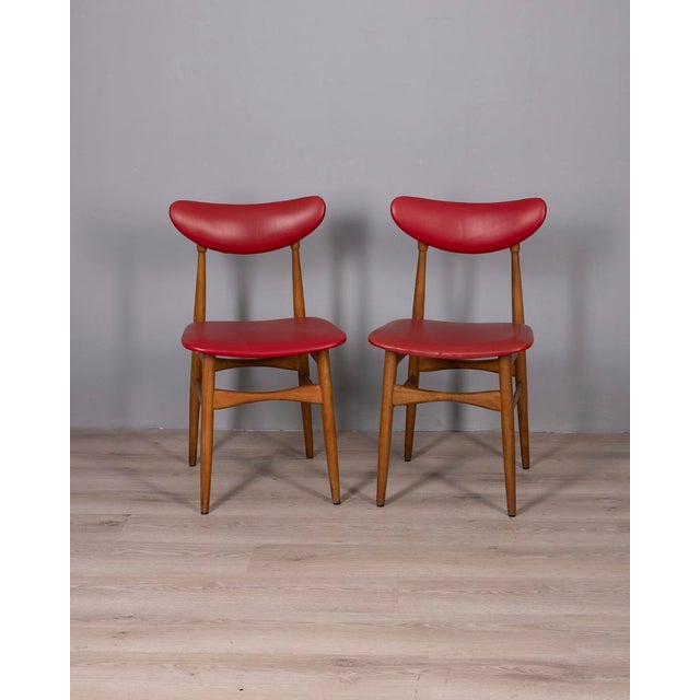 Vintage Italian Chairs in Wood and Leather, 1960s, Set of 2 For Sale - Image 14 of 14