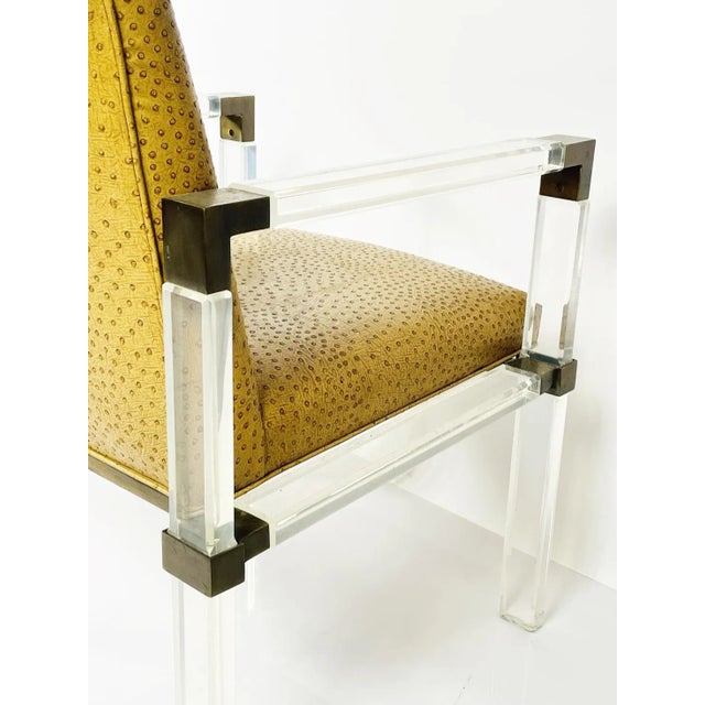 1960s Lucite & Brass Lounge Arm Chair by Charles Hollis Jones For Sale - Image 10 of 13