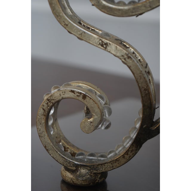 1990s Italian Venetian Style Silver Beaded Iron Lamps - a Pair For Sale - Image 11 of 12
