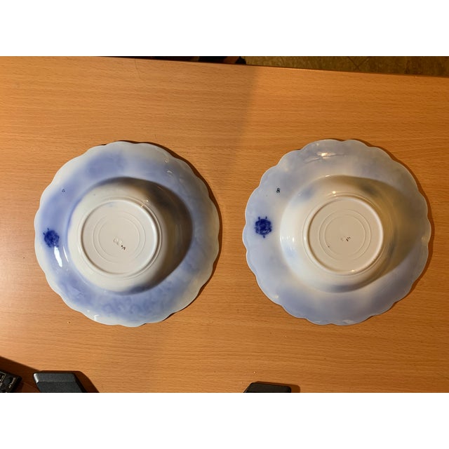 Antique Grindley England Alaska Flow Blue Soup Bowls- a Pair | Chairish