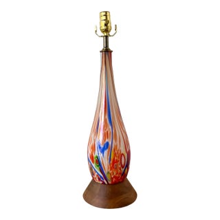 Vintage Boho Italian Glass Lamp For Sale