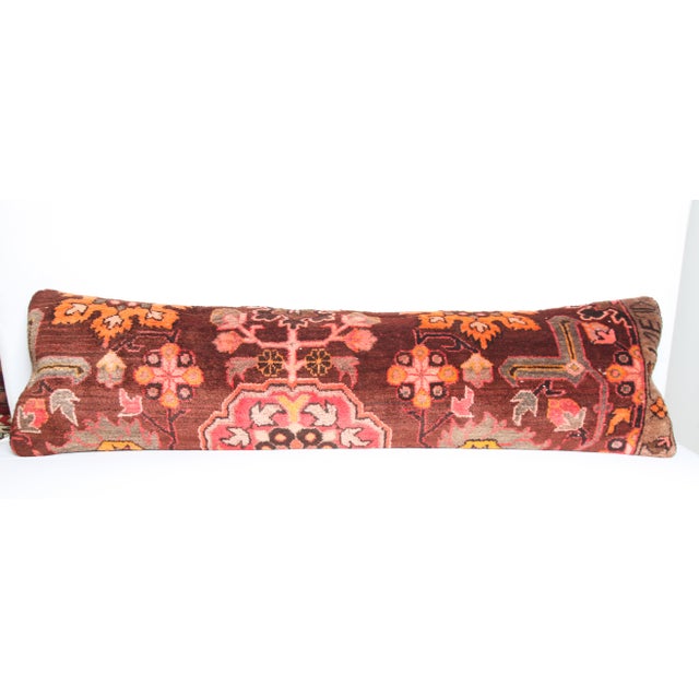 Art Deco Vintage Oriental Motif Lumbar Cushion Cover -16'' X 53'' For Sale - Image 3 of 12