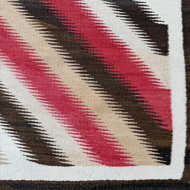 Textile Mounted Early 20th Century Diné Eye Dazzler Rug For Sale - Image 7 of 14