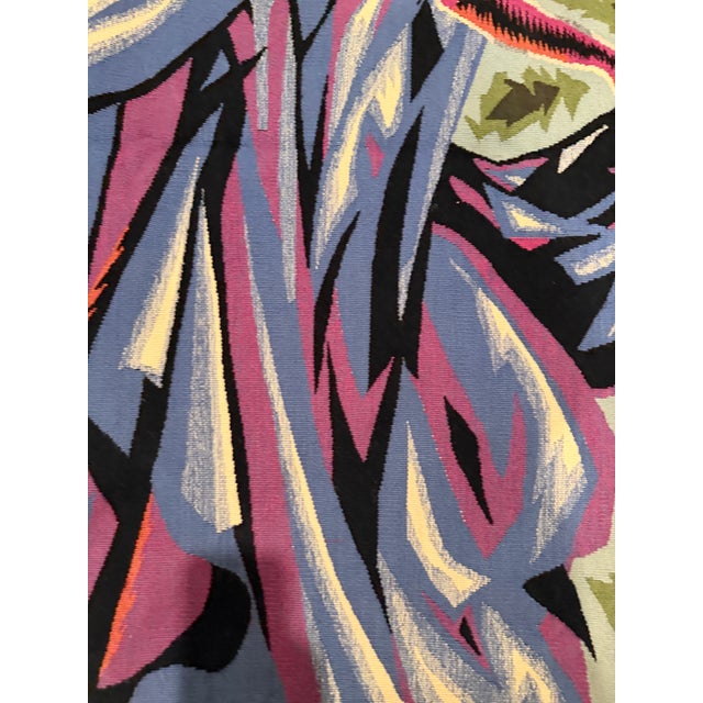 20th C. Mid-Century Modern Figural Handwoven Tapestry Signed “Schubert” 3'9" X 6'1" For Sale - Image 9 of 10