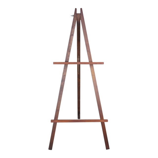 MidCentury Oak Floor Artwork Display Easel Painting Stand Chairish