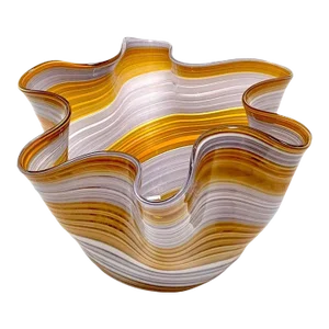 Late 20th Century Italian Modern Murano Glass 'Handkerchief' Bowl in Earth Tones