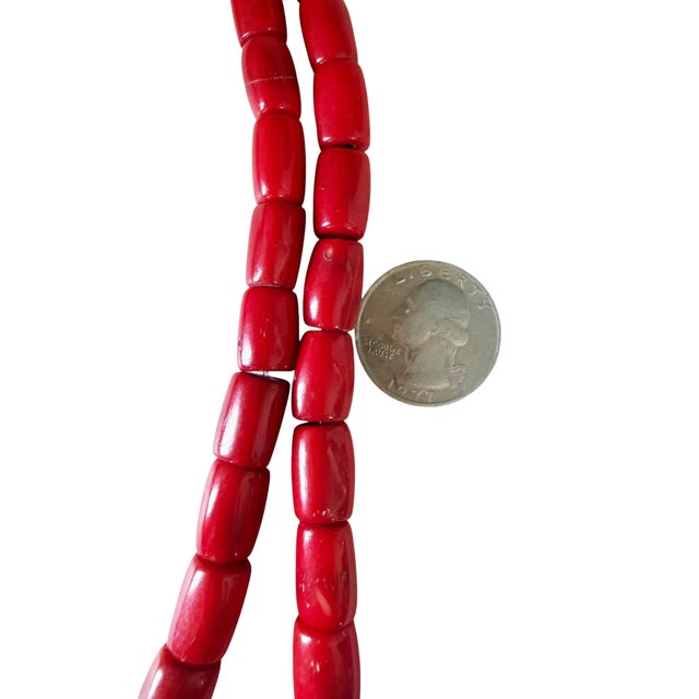 Vintage Chunky Natural Red Coral Strand 14" H For Sale - Image 4 of 10