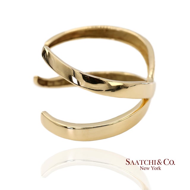 Tiffany and Co. Mid 20th Century Tiffany & Co. 18k(750) Solid Yellow Gold Paloma Picasso Cuff Bangle Bracelet For Sale - Image 4 of 17