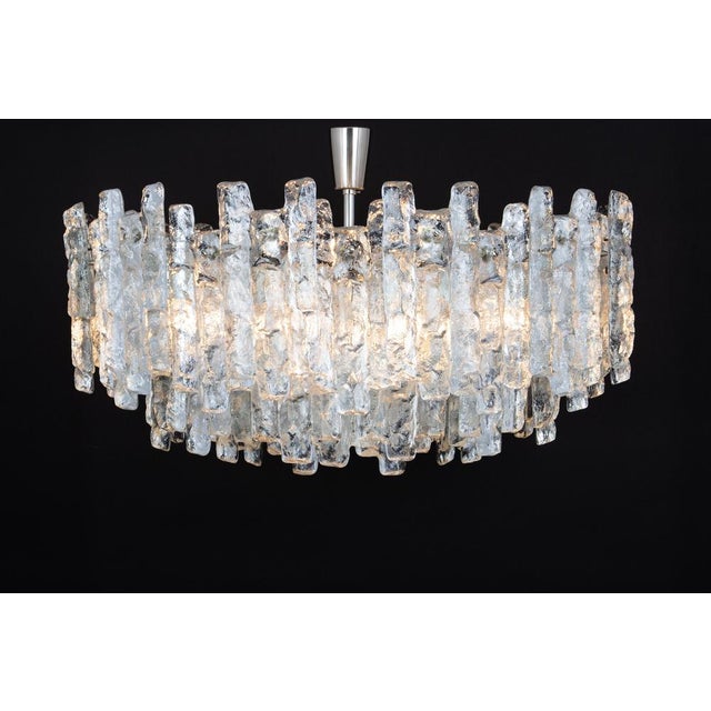 Soria Chandelier in Ice Glass from Kalmar, Germany, 1970s For Sale - Image 13 of 14