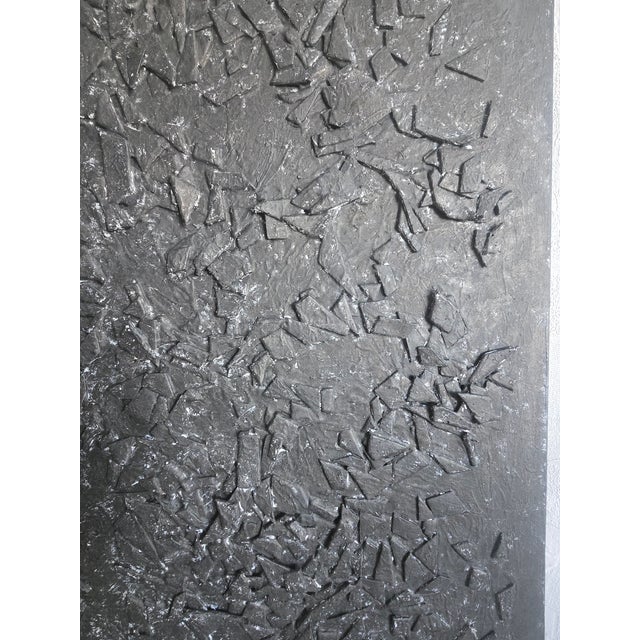 Oversized Matte Black & White Textured Abstract — Original Oil Painting by Diane Grant | Louise Nevelson For Sale - Image 17 of 18
