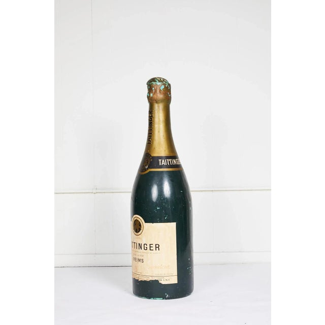 20th century vintage French Taittinger champagne bottle made of composite material and used as an advertising prop. The...