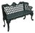 Vintage Green Cast Aluminum Outdoor Bench For Sale
