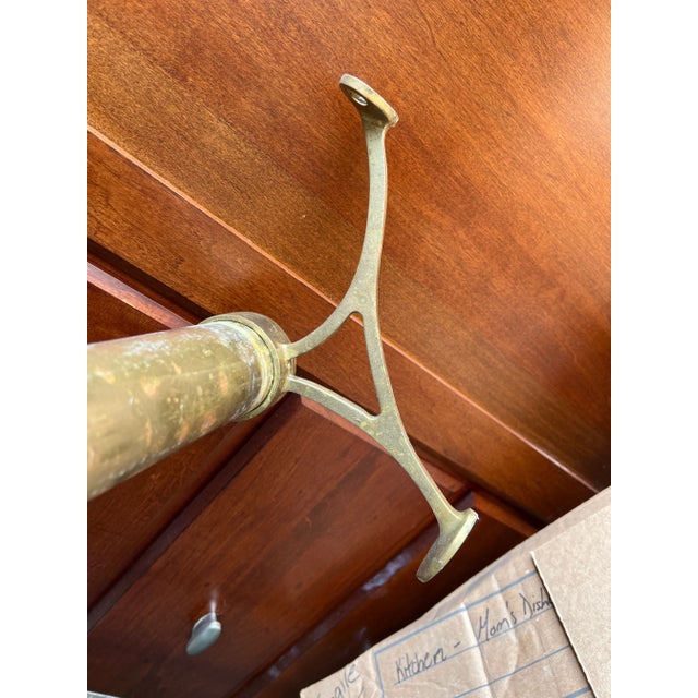 Brass Vintage Brass Foot Rail For Sale - Image 8 of 10