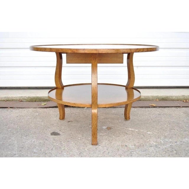 Vintage French Country Provincial Round Cherry Occasional Side Table W/ Drawer For Sale - Image 11 of 11