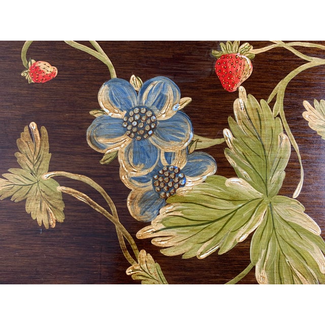 Spanish Vintage Hand-Painted Breakfast-In-Bed Tray W/ Stand For Sale - Image 3 of 13