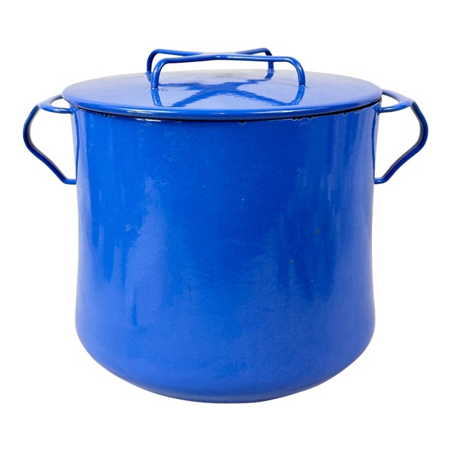 Mid-Century Modern Dansk Kobenstyle Blue Enamel 8-Quart Stock Pot by Jens Quistgaard For Sale