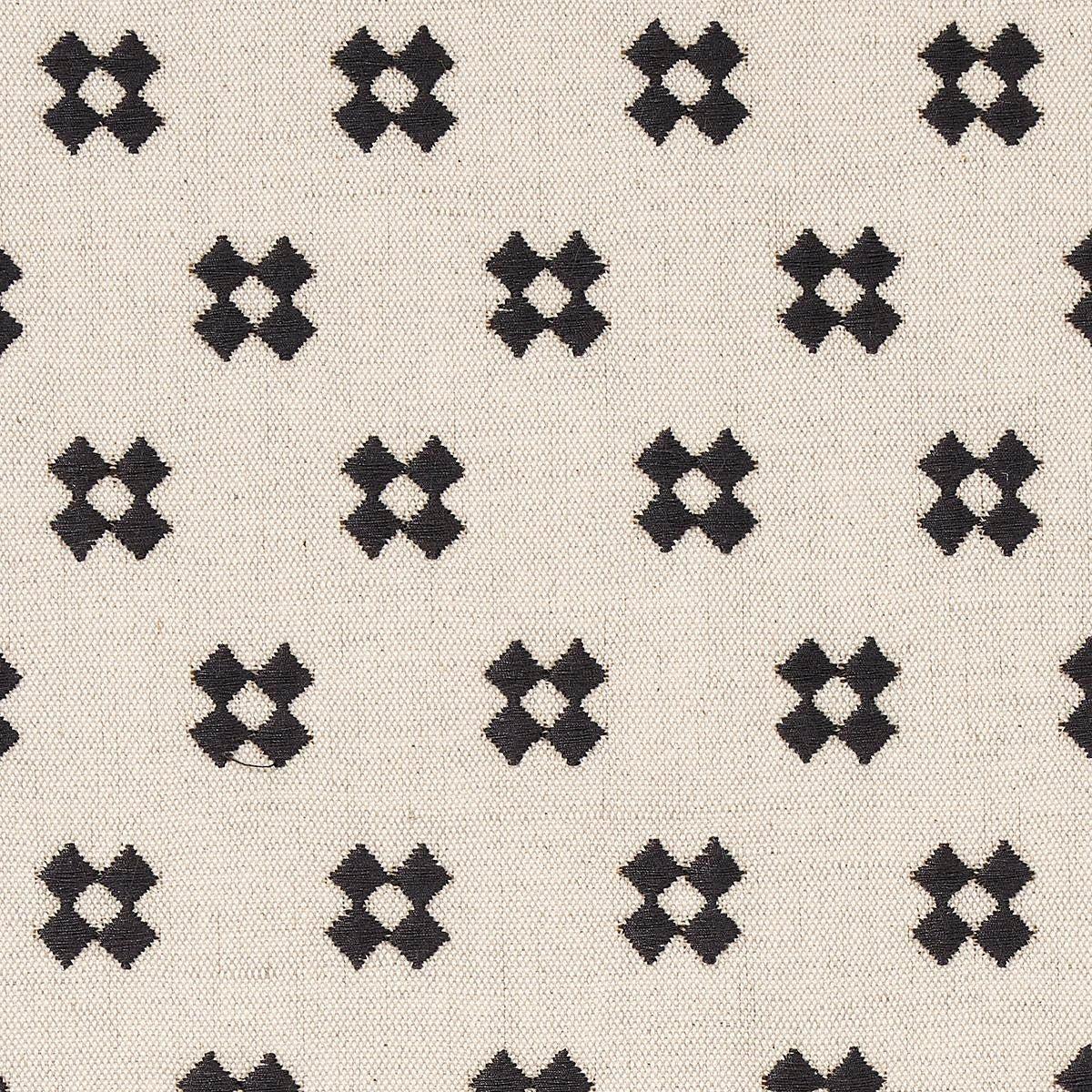 Sample - Schumacher Thandie Embroidery in Carbon on Natural | Chairish