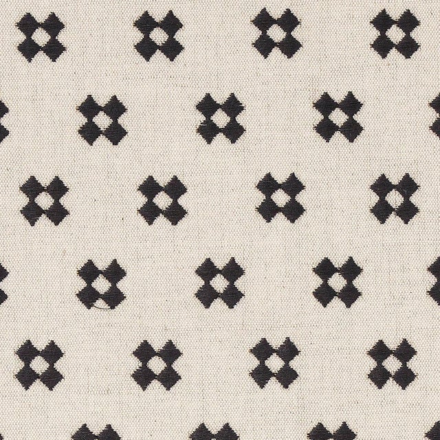 Sample - Schumacher Thandie Embroidery in Carbon on Natural For Sale