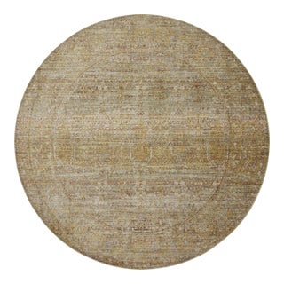 Jean Stoffer x Loloi Bradbury Dove / Gold 7'-9" x 7'-9" Round Area Rug For Sale