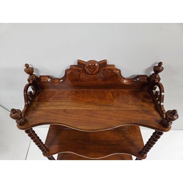 Brown Carl Forslund Cherry Three Tier Wall-Mount Shelf Unit For Sale - Image 8 of 11