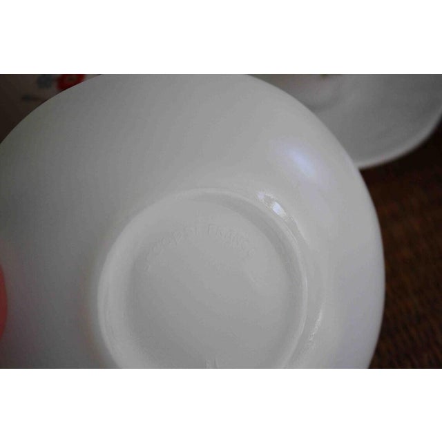 Mid 20th Century French Arcopal Cups and Saucers, Set of Three For Sale - Image 10 of 10