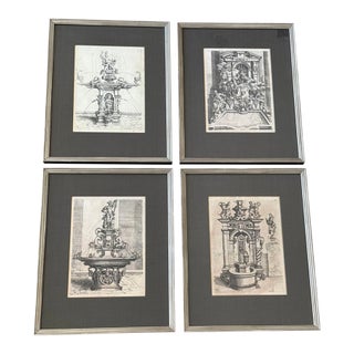 Framed Etchings by Wendel Dietterlin Architectural - Set of 4 For Sale