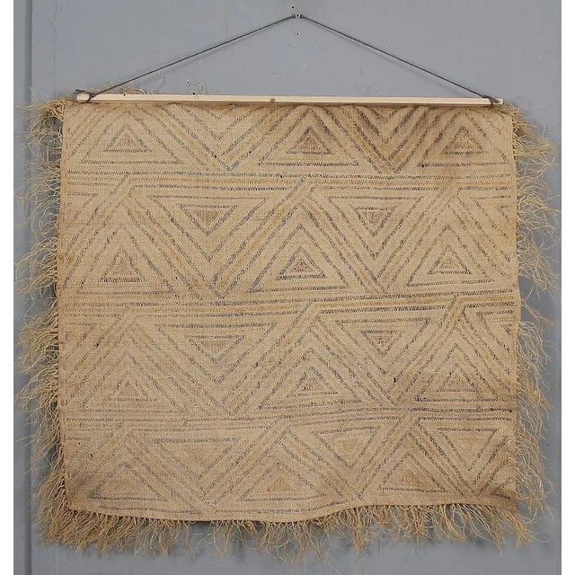 Handcrafted Kuba Cloth Wall Hanging, Democratic Republic of Congo, 1960s For Sale - Image 12 of 13