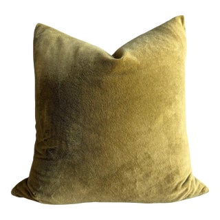 Zak + Fox Plush Moso Plush Wool Pillows in 24" X24" Gold For Sale