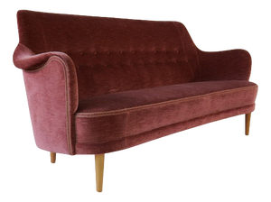 Midcentury Modern Velvet Samsas Sofa by Carl Malmsten for O.H. Sjögren, 1960s