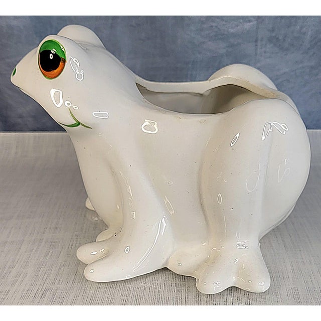 Fitz and Floyd 1970s Fitz and Floyd Frog Planter For Sale - Image 4 of 12